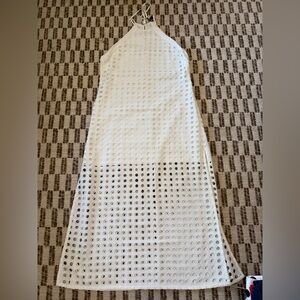 Chic White Halter Midi Dress